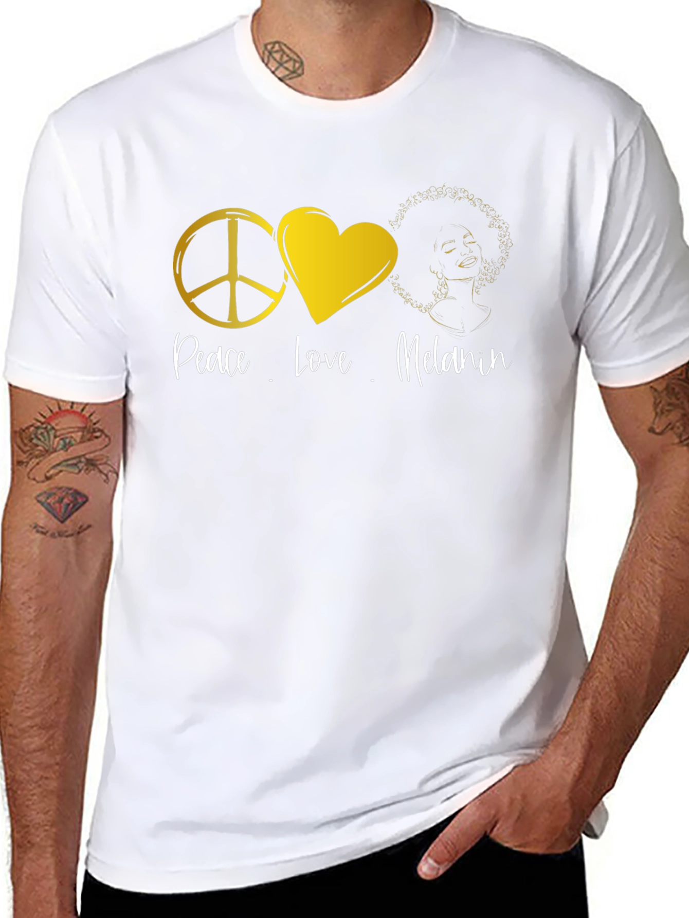 Peace Love Melanin Black Graphic T-Shirt