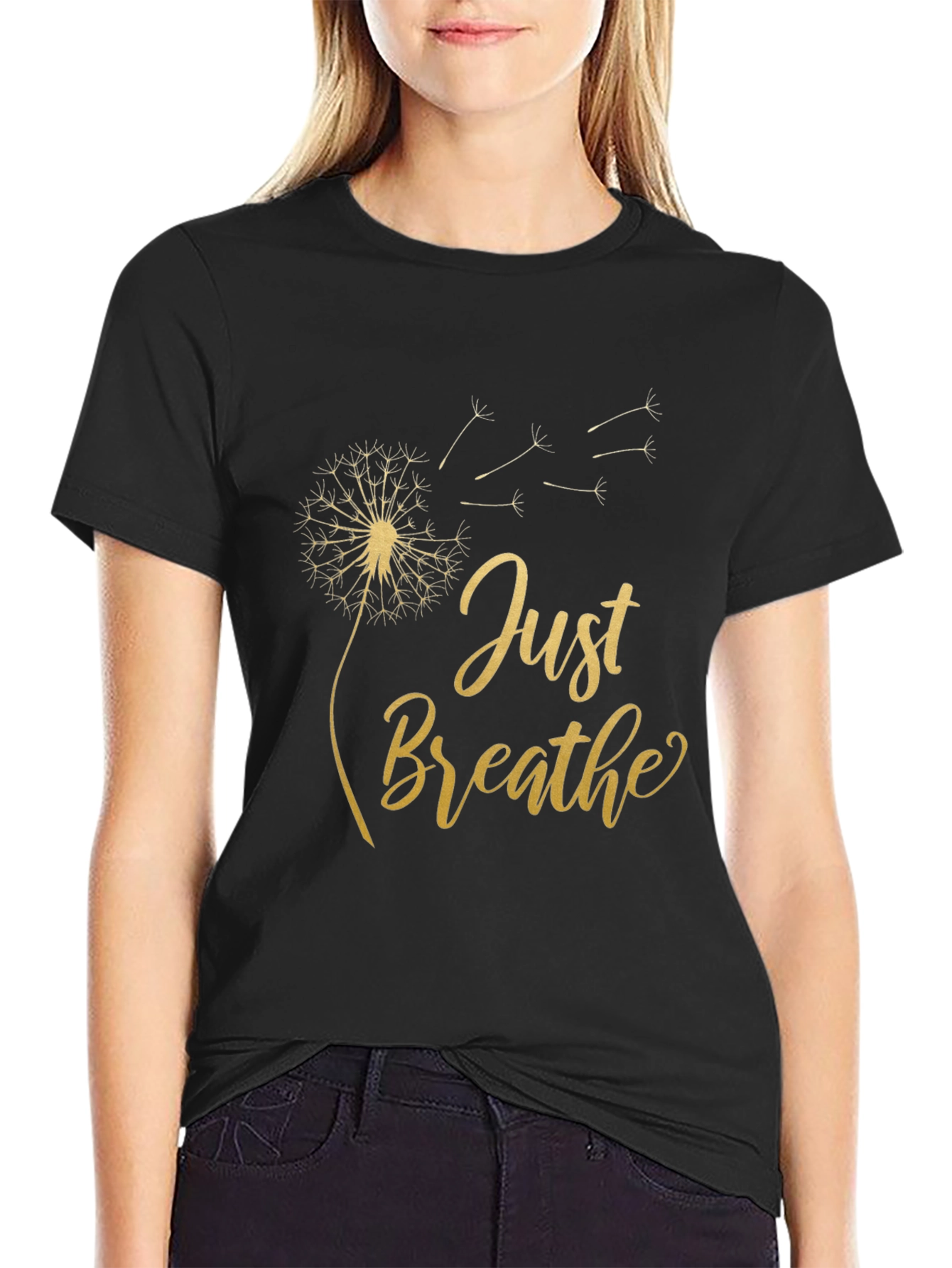 Just Breathe Dandelion T-Shirt - Relaxed Fit Soft Cotton