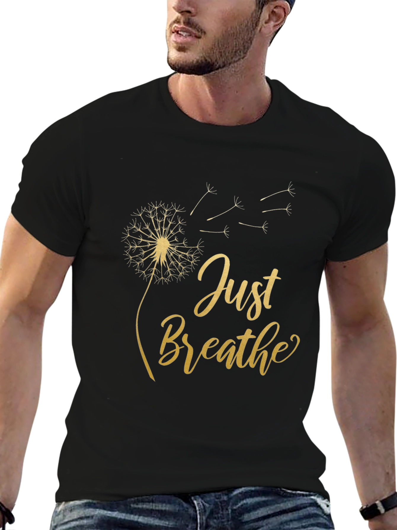 Just Breathe Dandelion T-Shirt - Relaxed Fit Soft Cotton