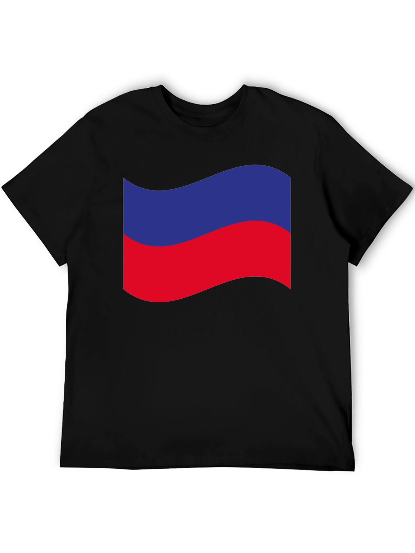 Estonia Flag Wavy Graphic Tee - Black