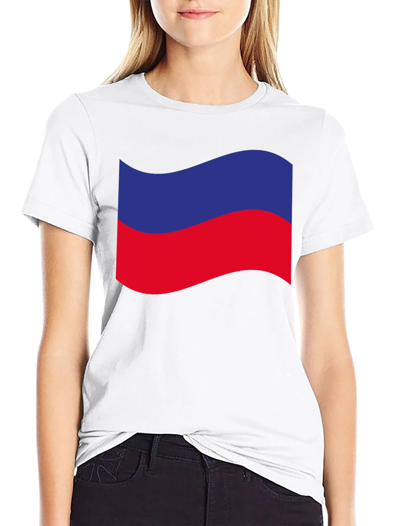 Estonia Flag Wavy Graphic Tee - Black