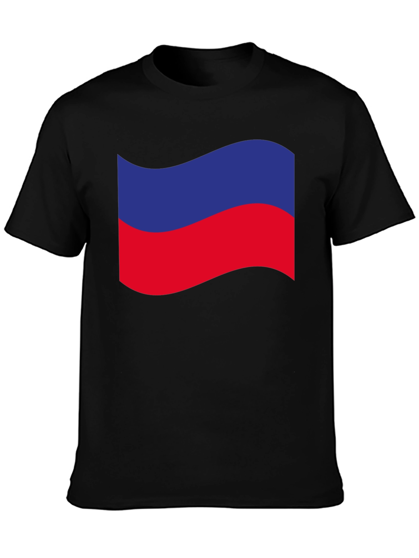 Estonia Flag Wavy Graphic Tee - Black