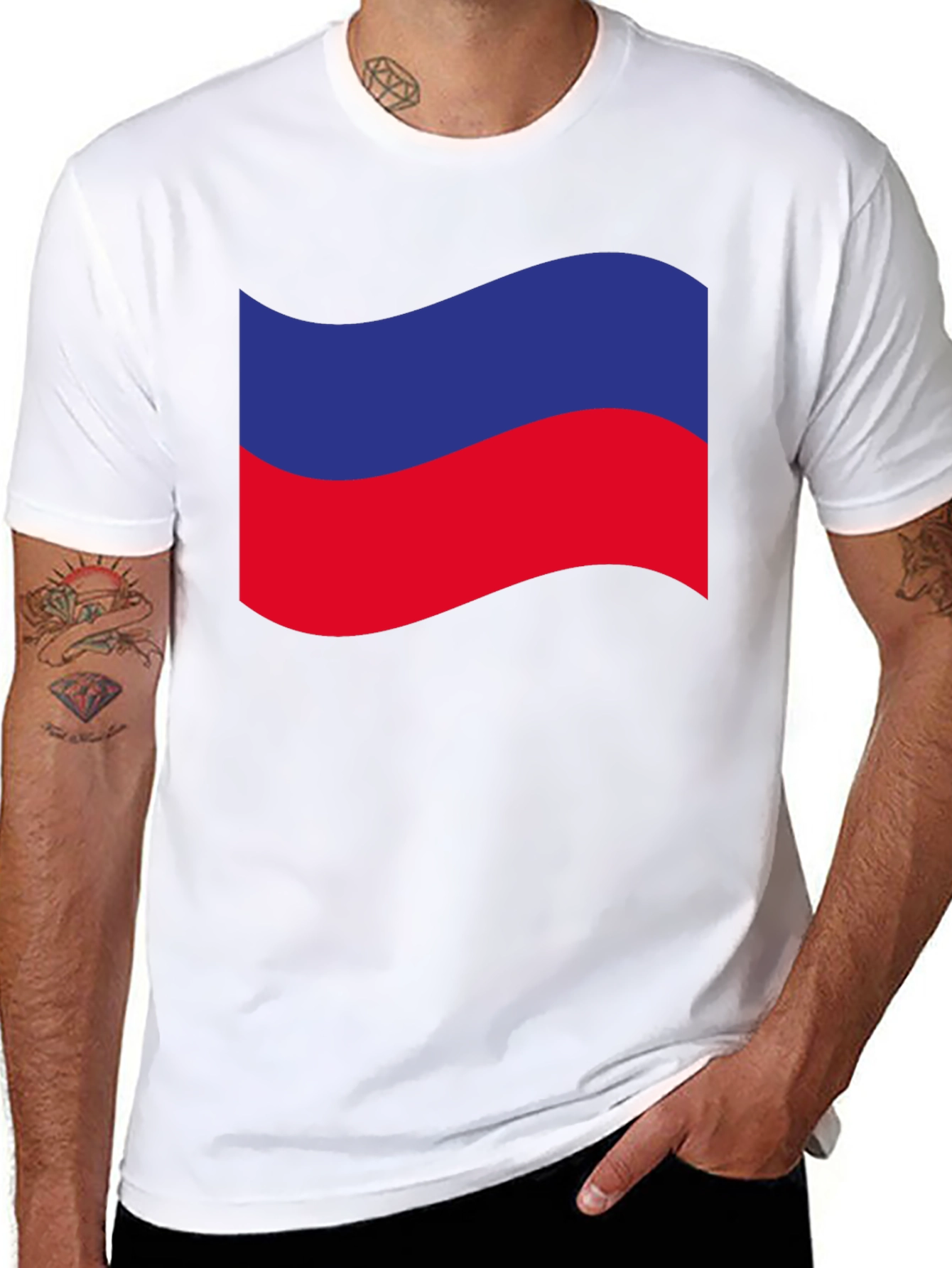 Estonia Flag Wavy Graphic Tee - Black