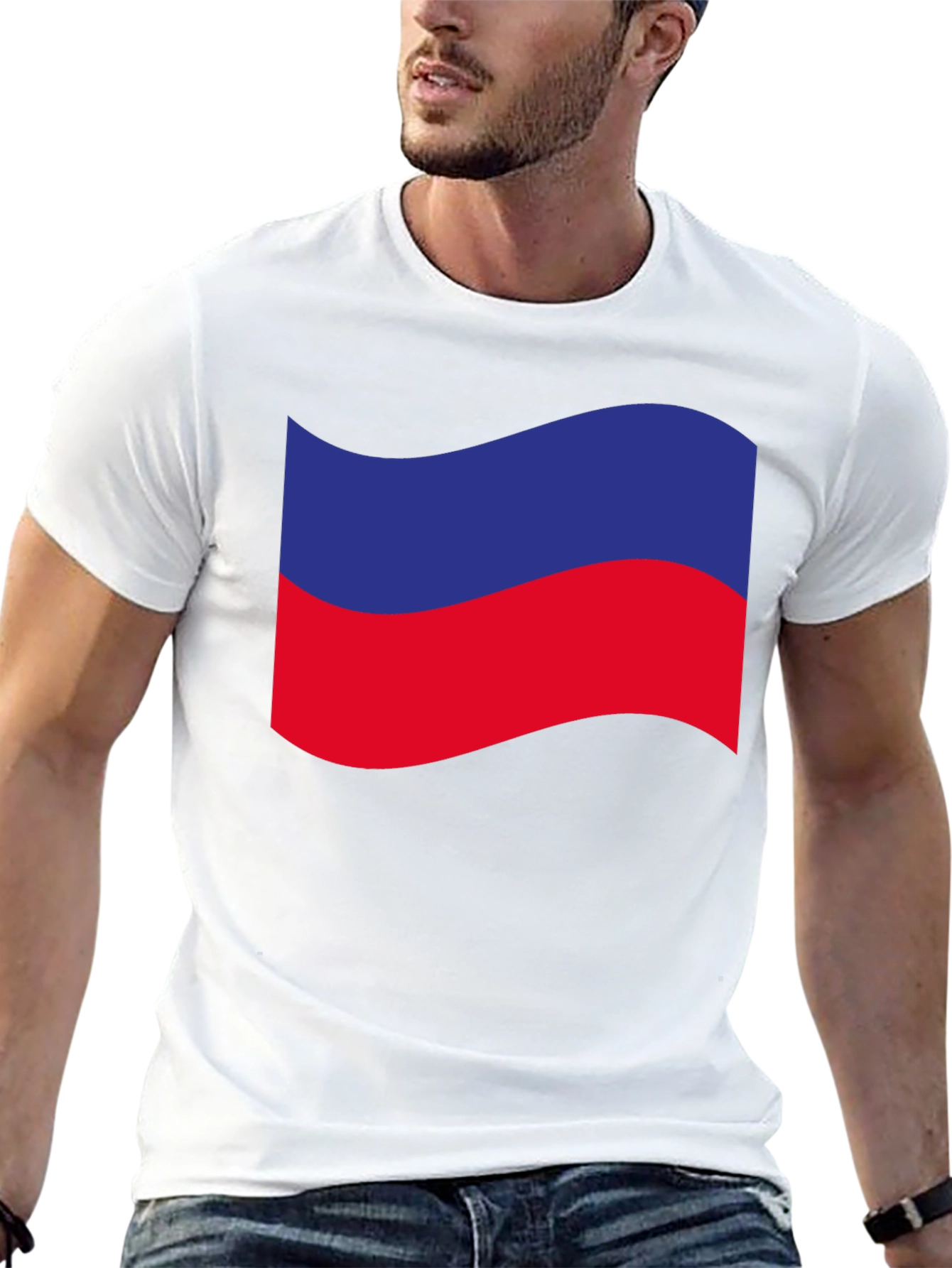 Estonia Flag Wavy Graphic Tee - Black