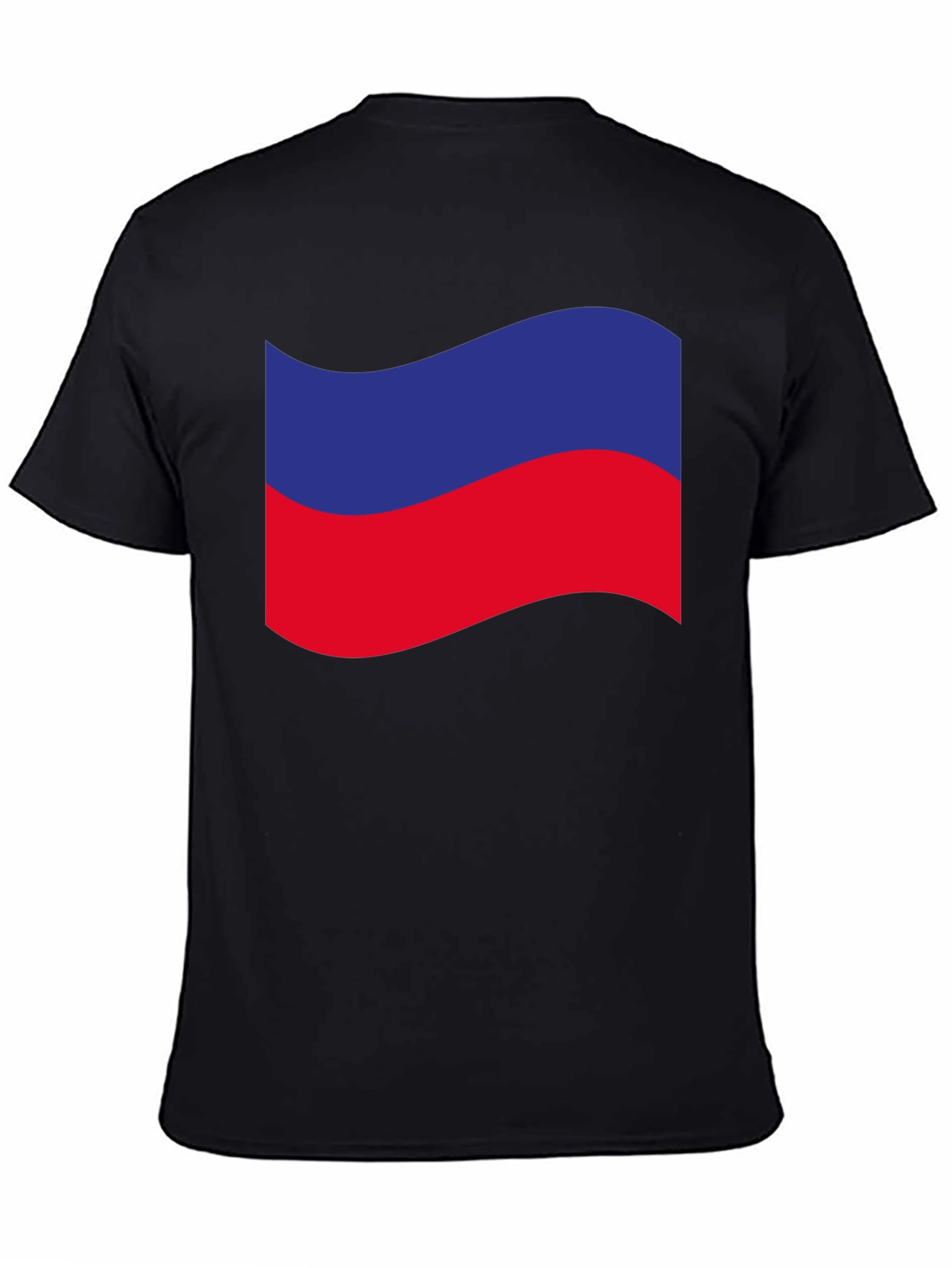 Estonia Flag Wavy Graphic Tee - Black