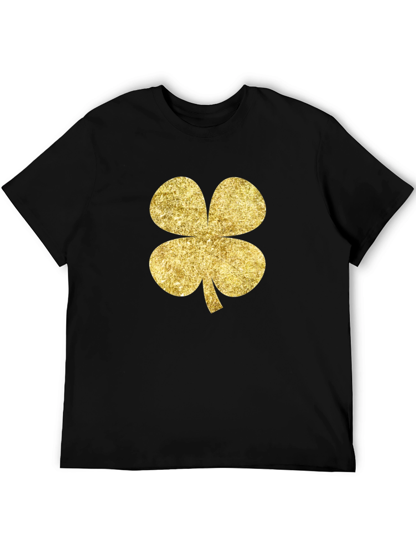 Golden Clover Graphic Black T-Shirt