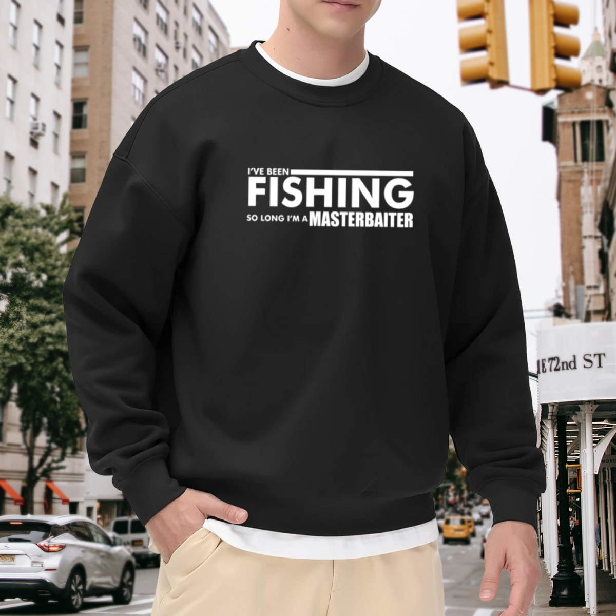 MASTER BAITER - Funny Fishing Graphic ԲÁìÎÀÒÂ | Unisex Pullover Sweatshirt