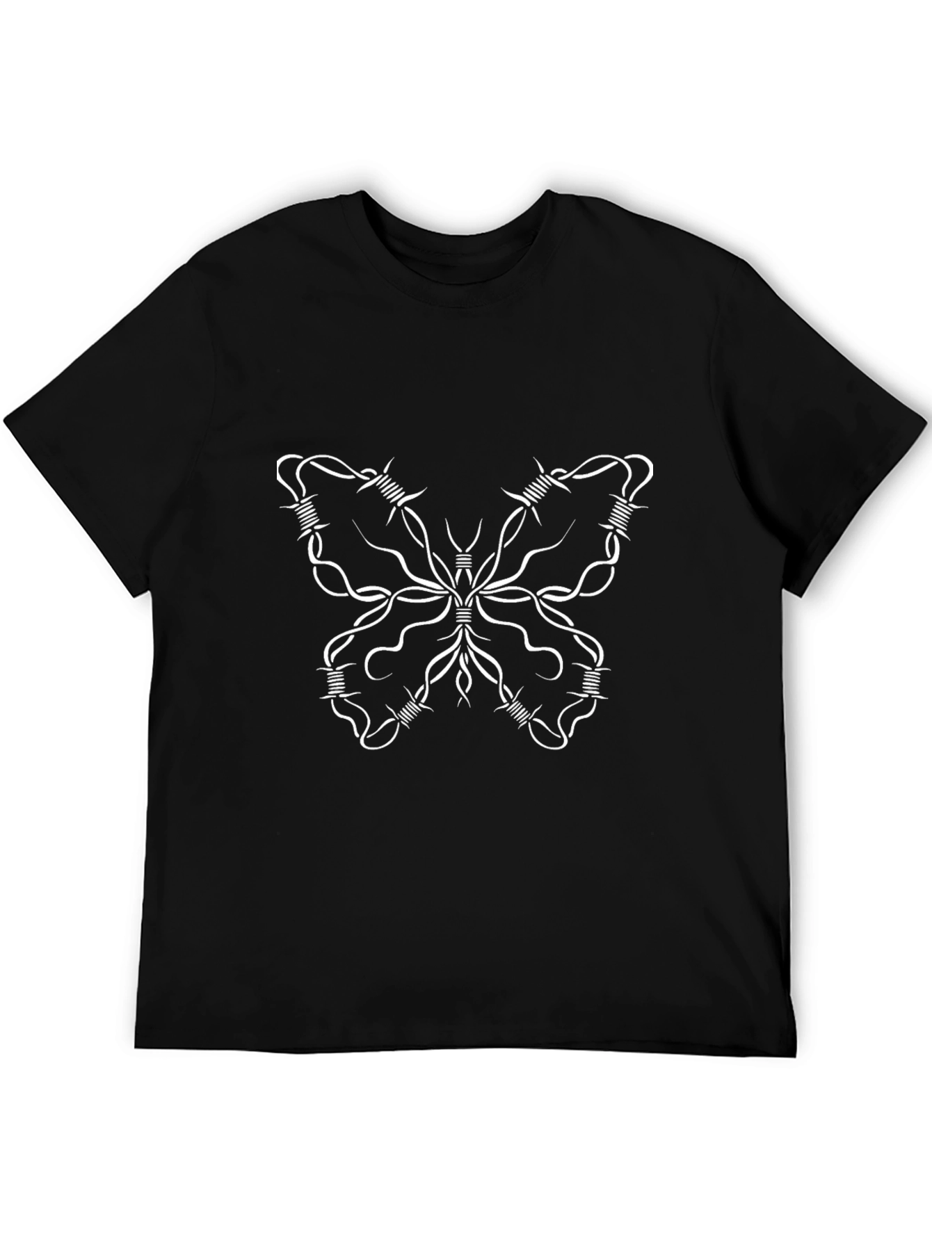 Barbed Wire Butterfly Graphic Tee - Black