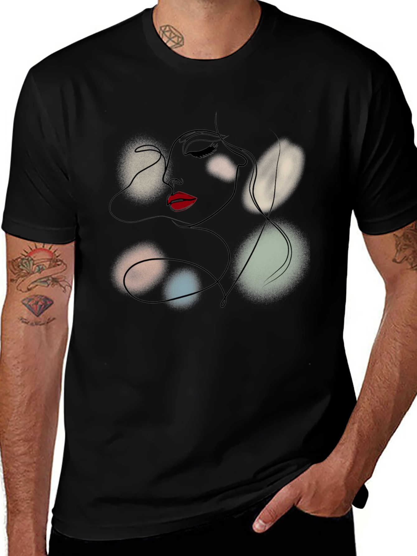 Abstract Woman Line Art T-Shirt - Modern Graphic Tee