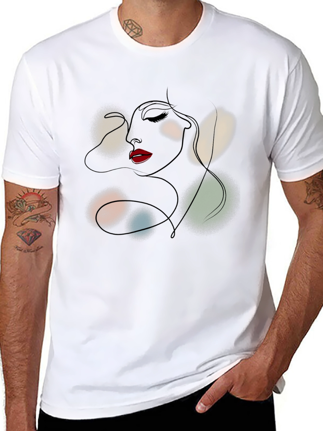 Abstract Woman Line Art T-Shirt - Modern Graphic Tee