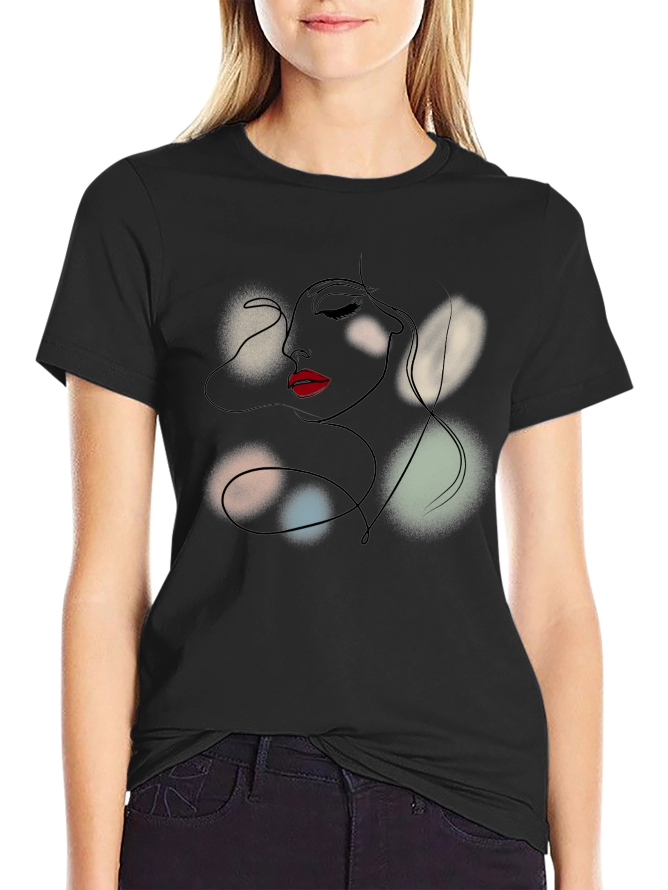 Abstract Woman Line Art T-Shirt - Modern Graphic Tee