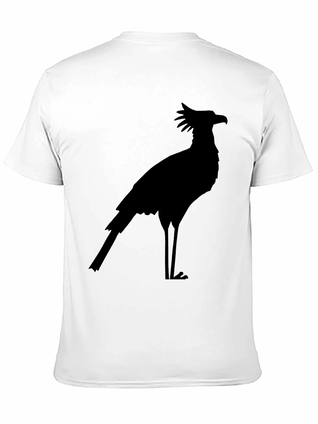 Secretary Bird Silhouette Black T-Shirt