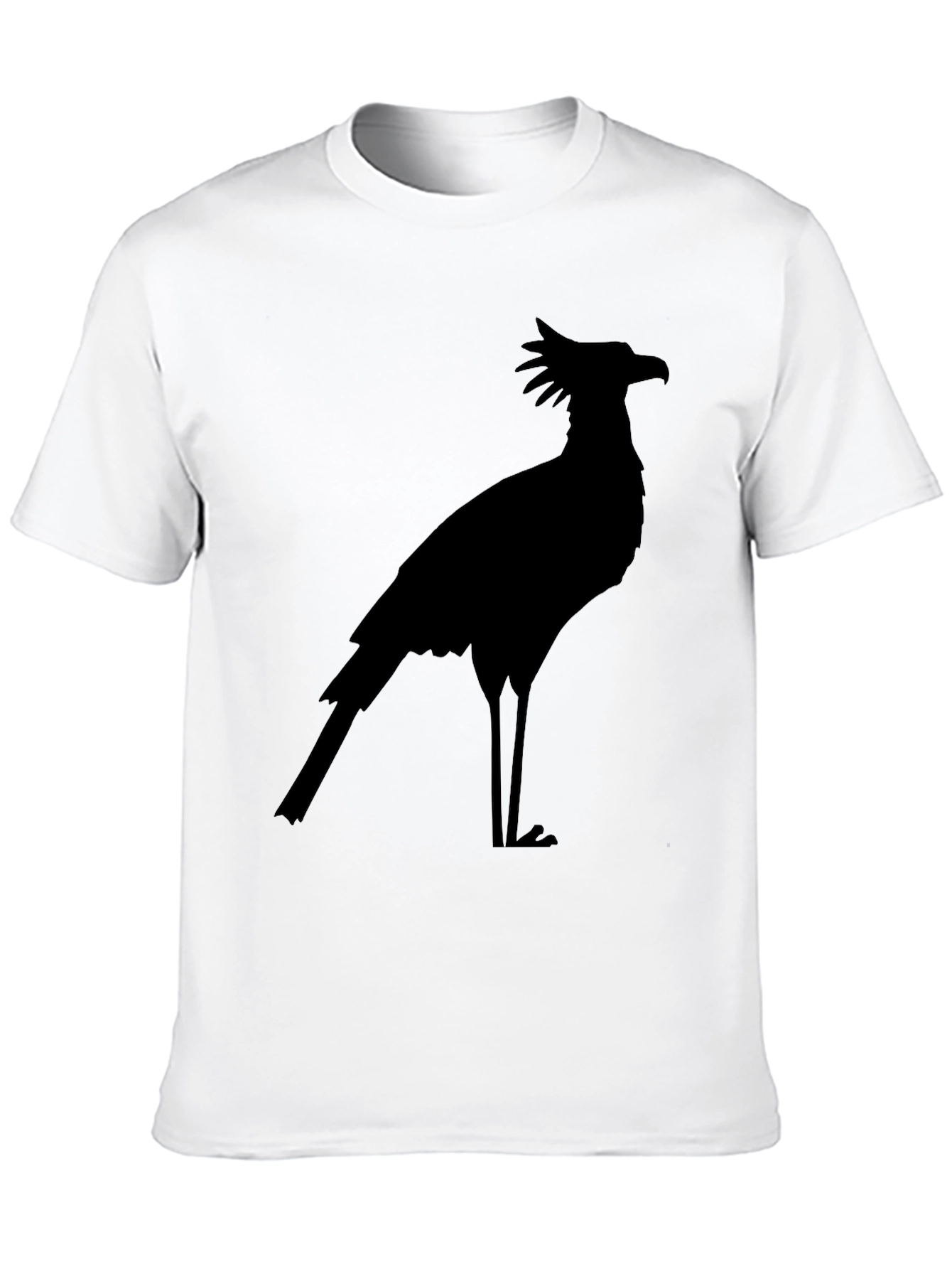 Secretary Bird Silhouette Black T-Shirt