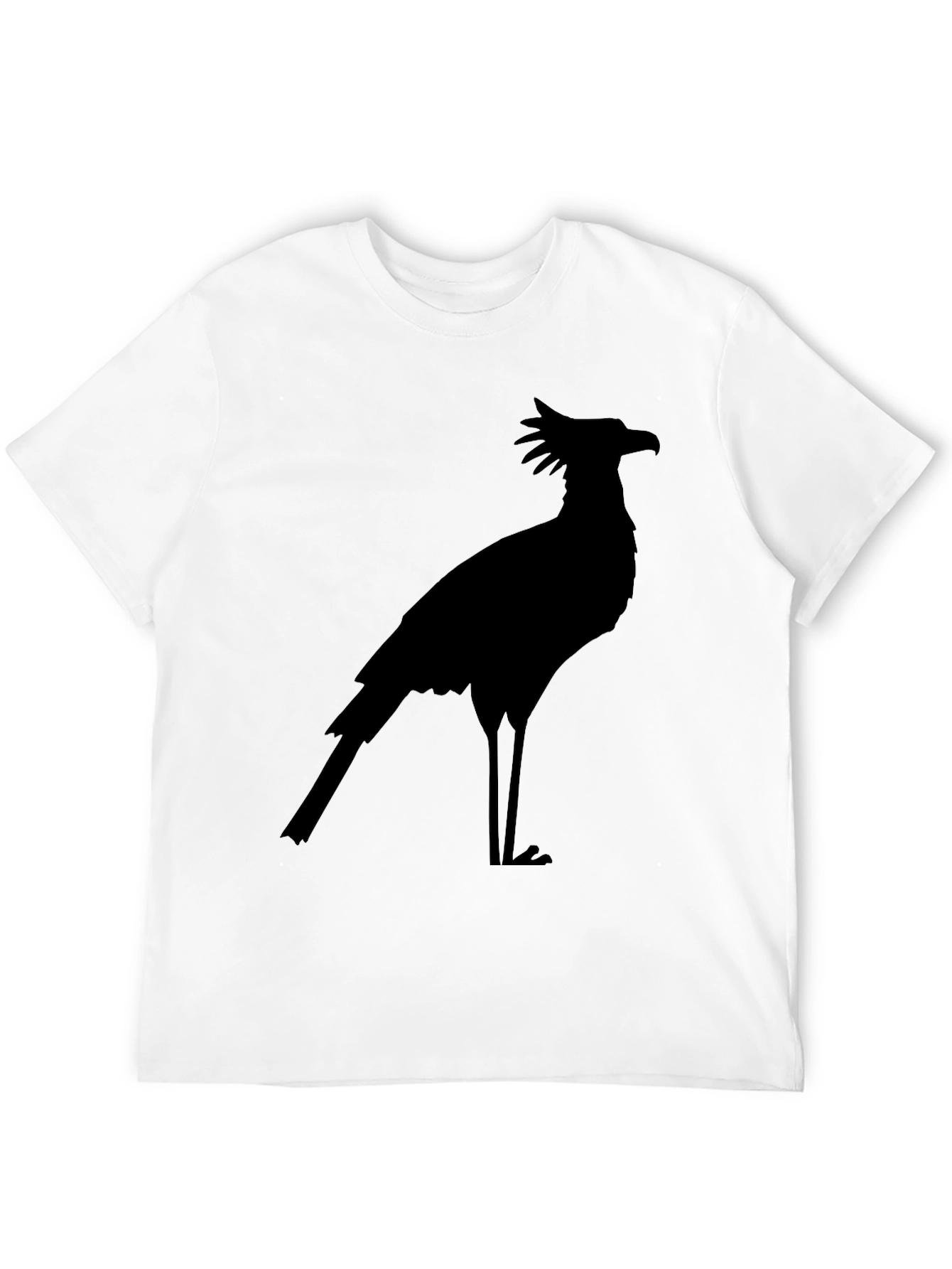 Secretary Bird Silhouette Black T-Shirt