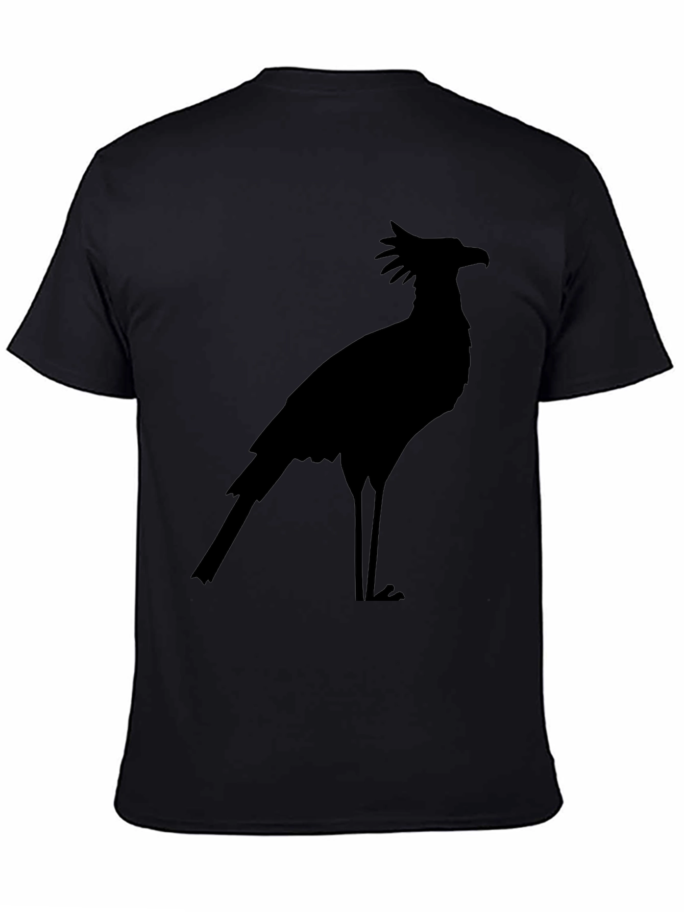 Secretary Bird Silhouette Black T-Shirt