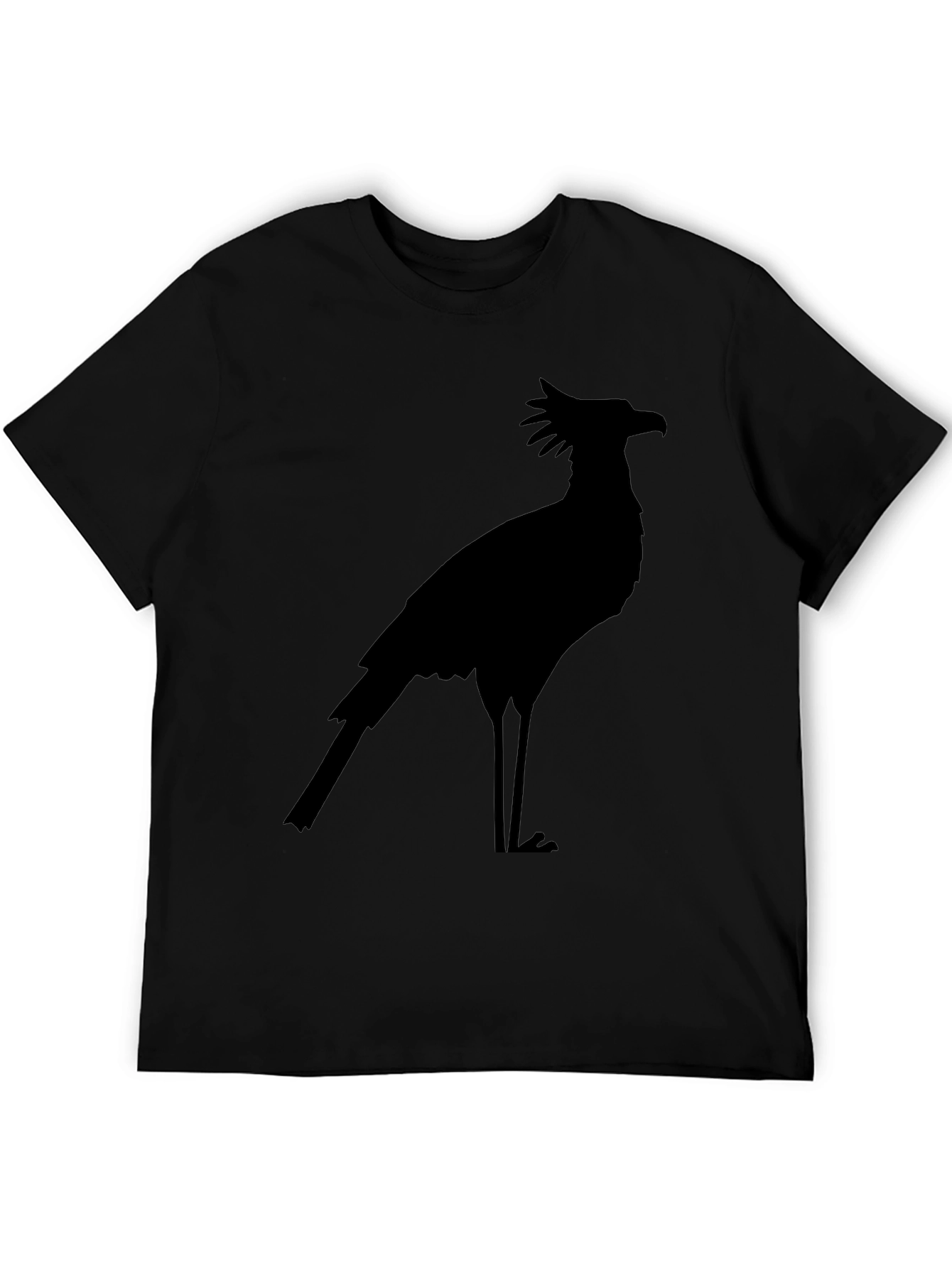 Secretary Bird Silhouette Black T-Shirt