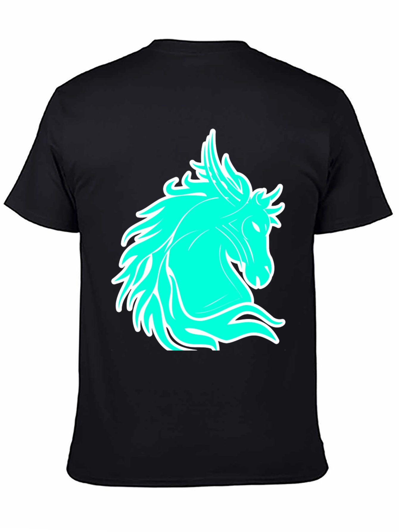 Cool Horse Graphic Tee - Black Casual T-Shirt