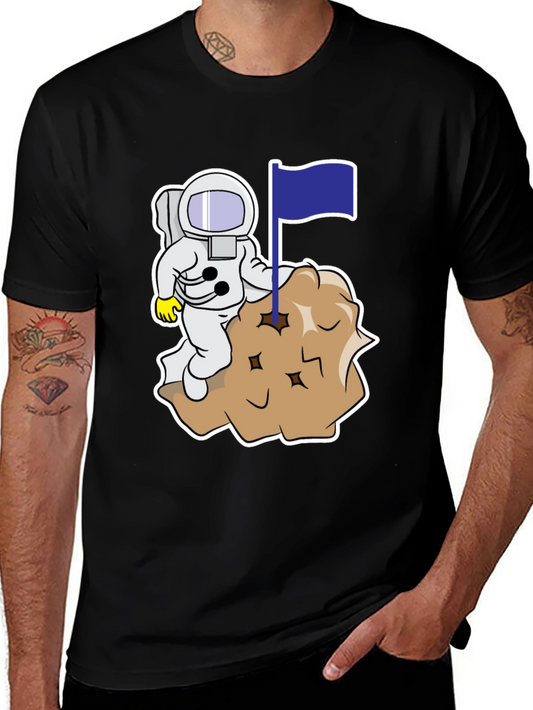 Astronaut Flag Graphic T-Shirt - Space Explorer Tee