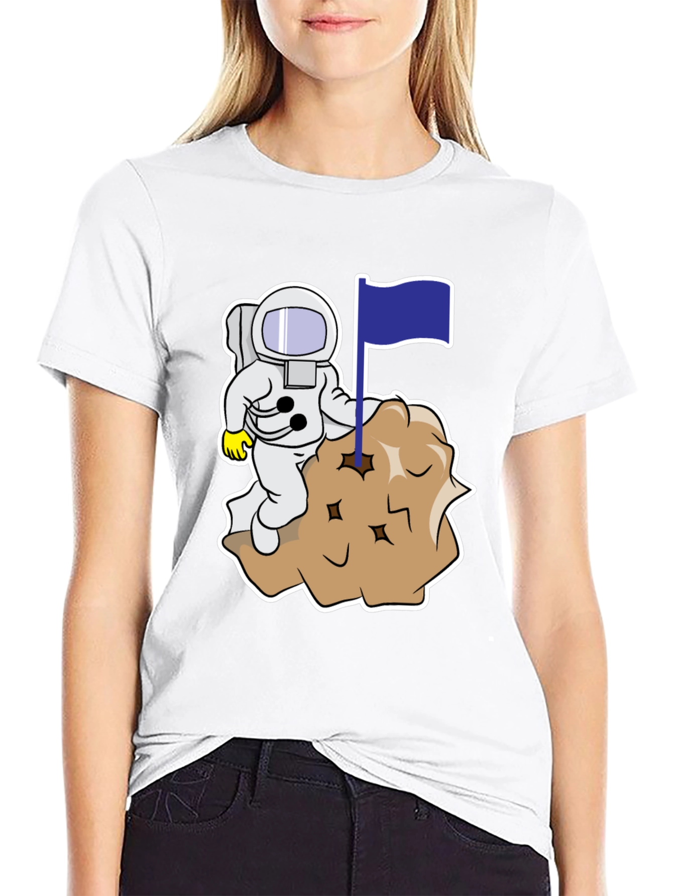 Astronaut Flag Graphic T-Shirt - Space Explorer Tee