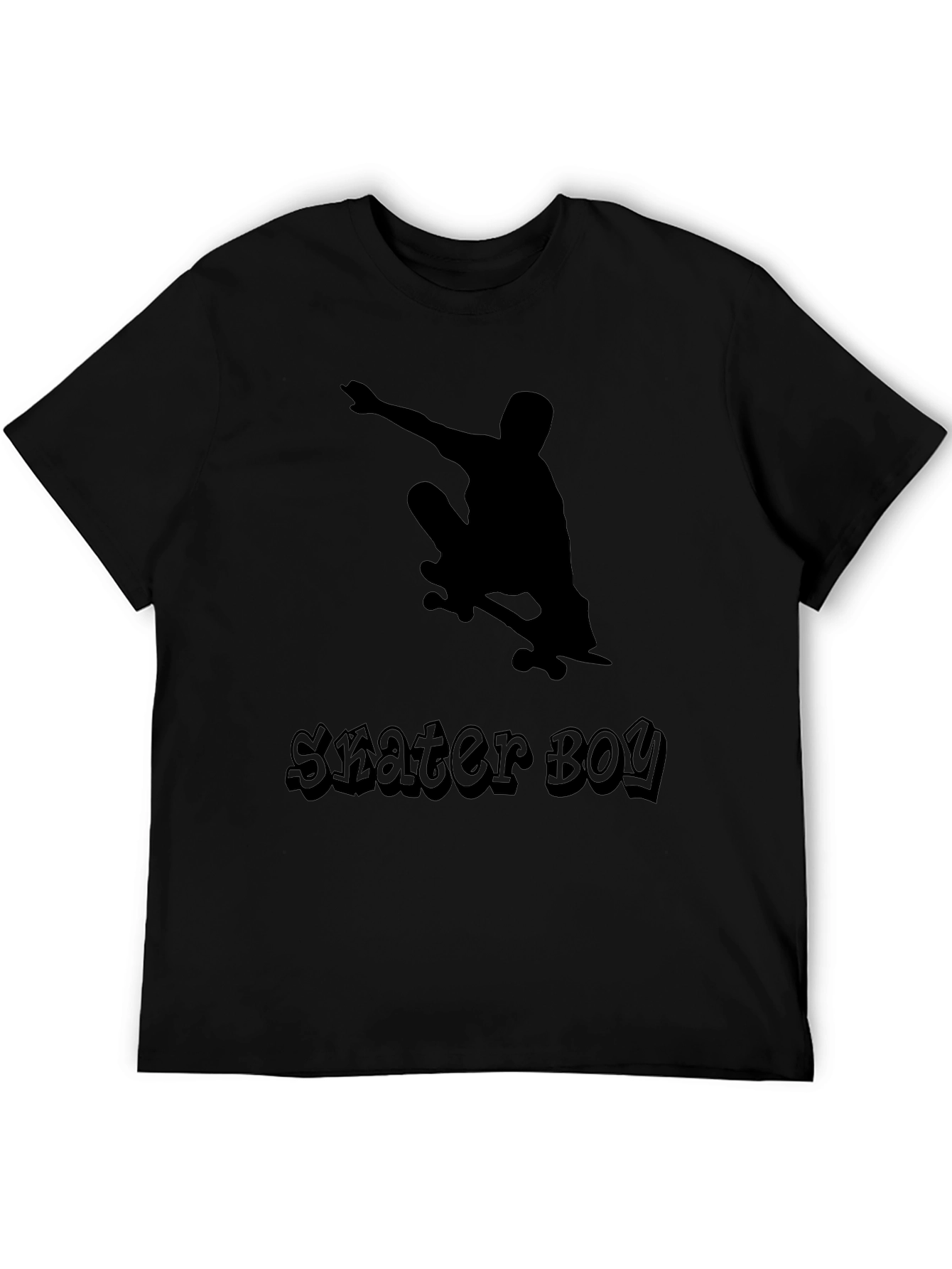 Skater Boy Graphic Tee - Cool Black T-Shirt