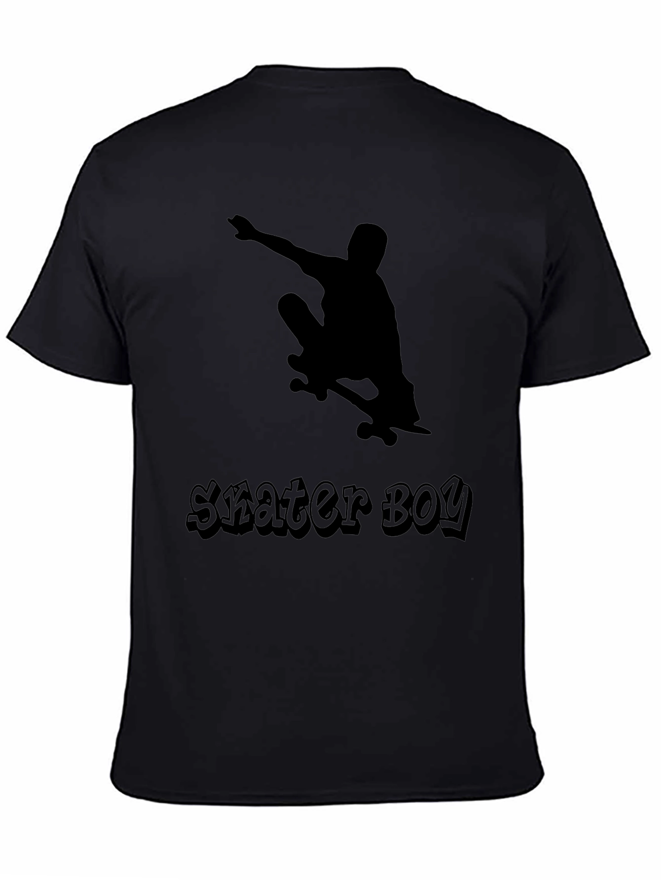 Skater Boy Graphic Tee - Cool Black T-Shirt