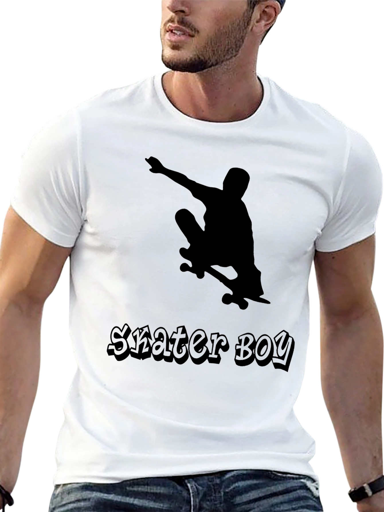 Skater Boy Graphic Tee - Cool Black T-Shirt