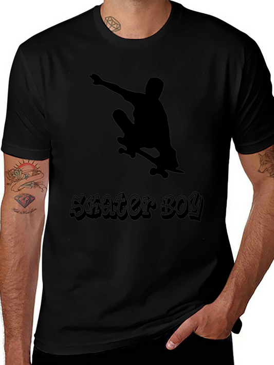Skater Boy Graphic Tee - Cool Black T-Shirt