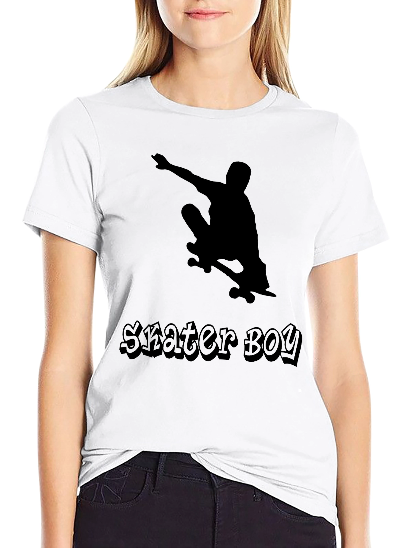 Skater Boy Graphic Tee - Cool Black T-Shirt