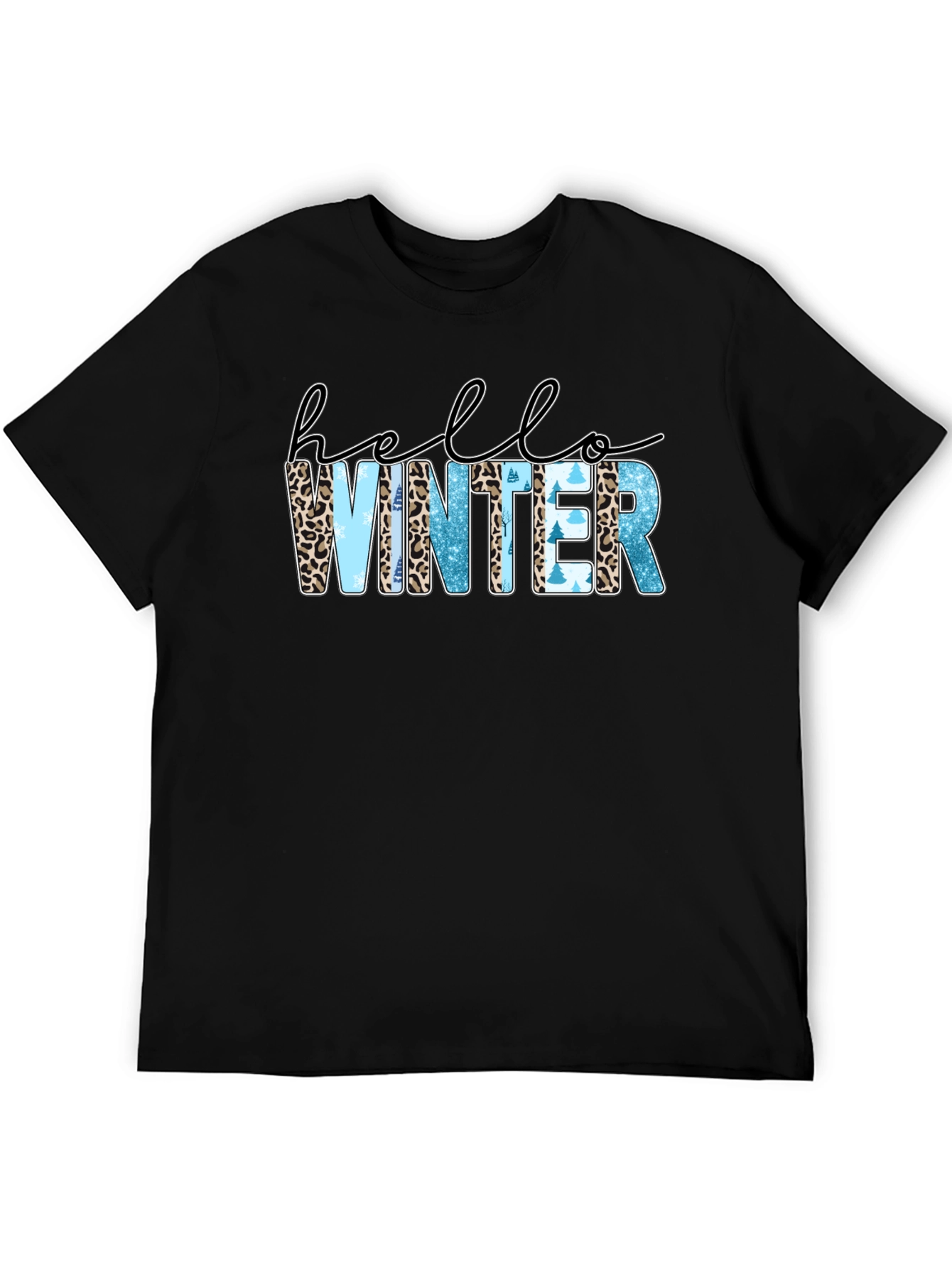 Hello Winter Black Graphic Tee