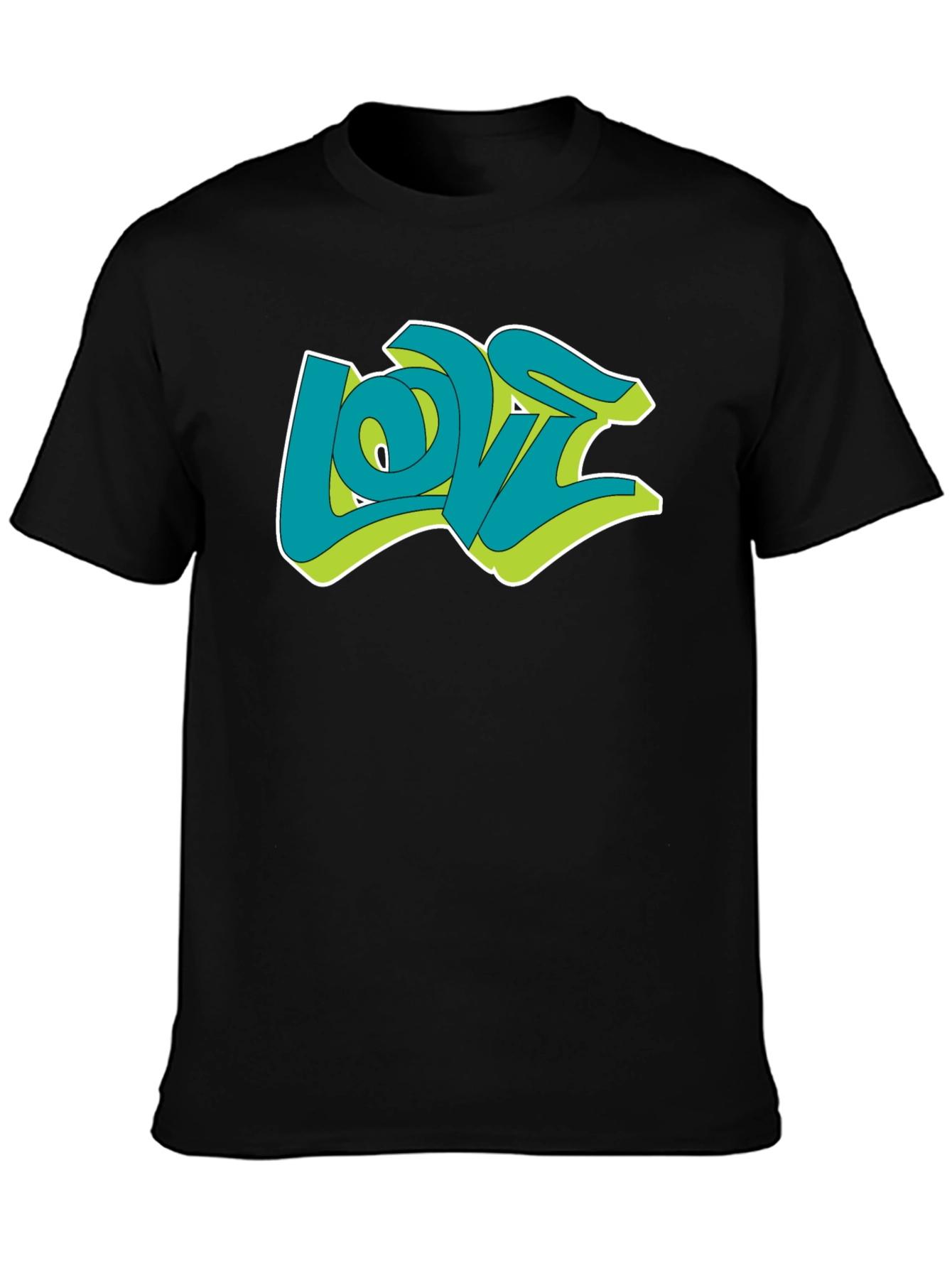 Love Graffiti Graphic Black T-Shirt