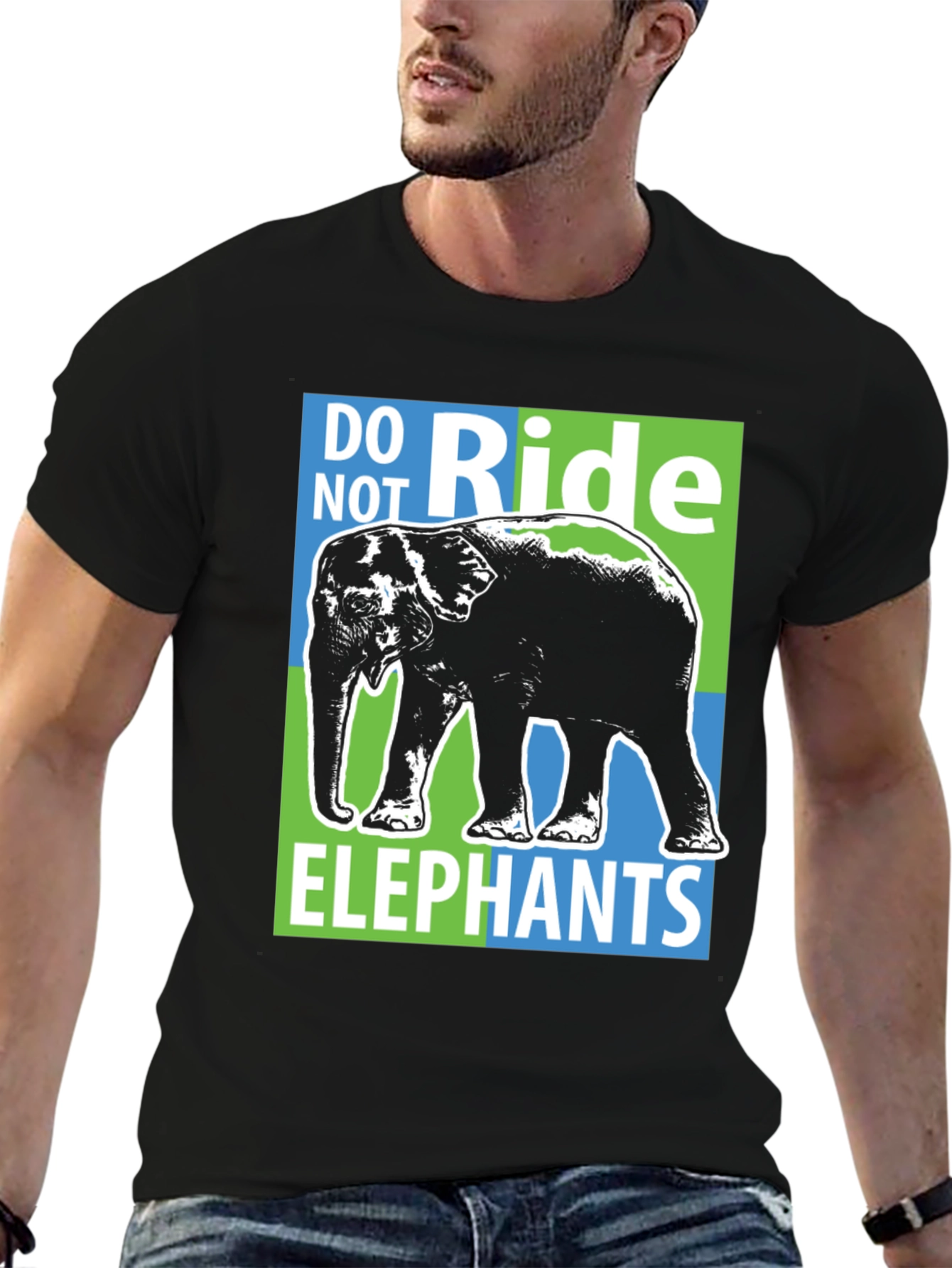 Do Not Ride Elephants Graphic Tee - Black