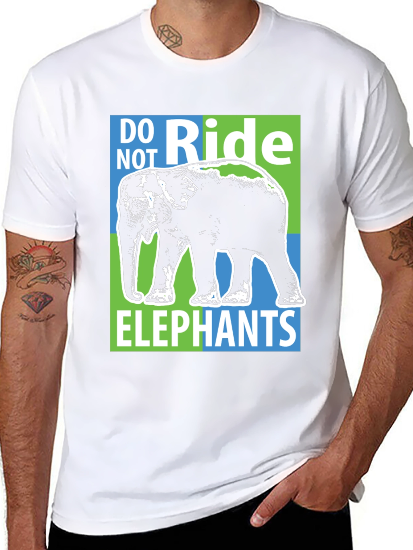 Do Not Ride Elephants Graphic Tee - Black