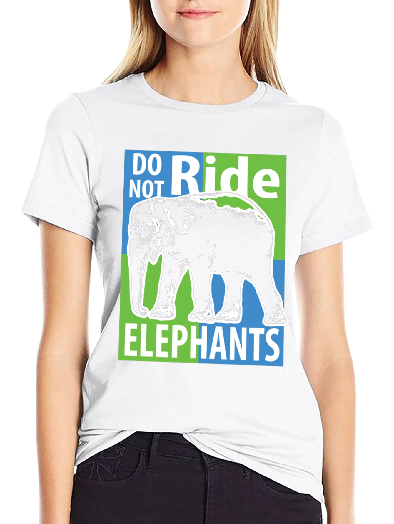 Do Not Ride Elephants Graphic Tee - Black