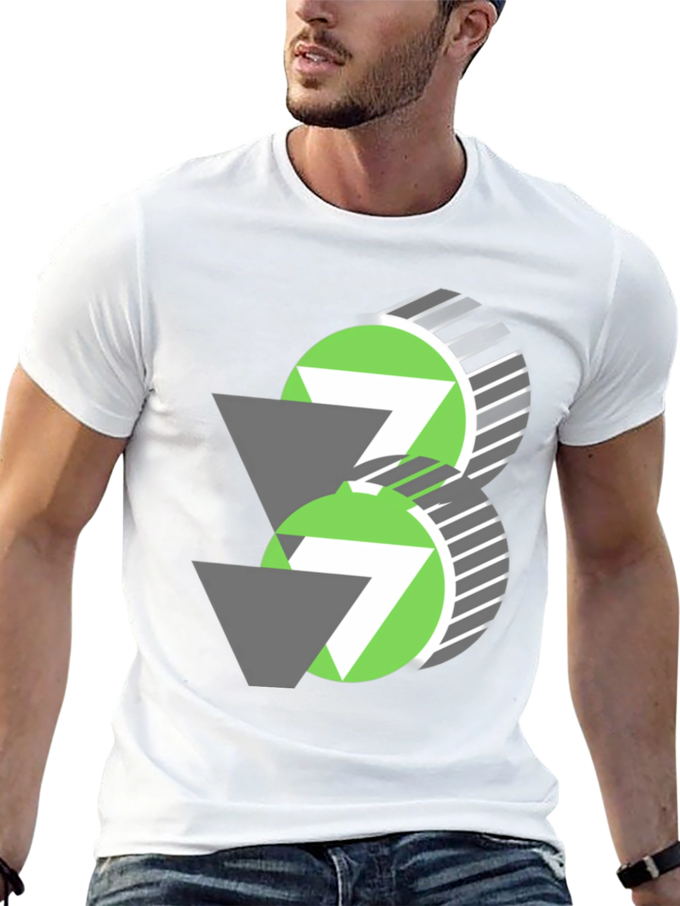 Abstract Geometric Graphic Tee - Modern Casual Shirt
