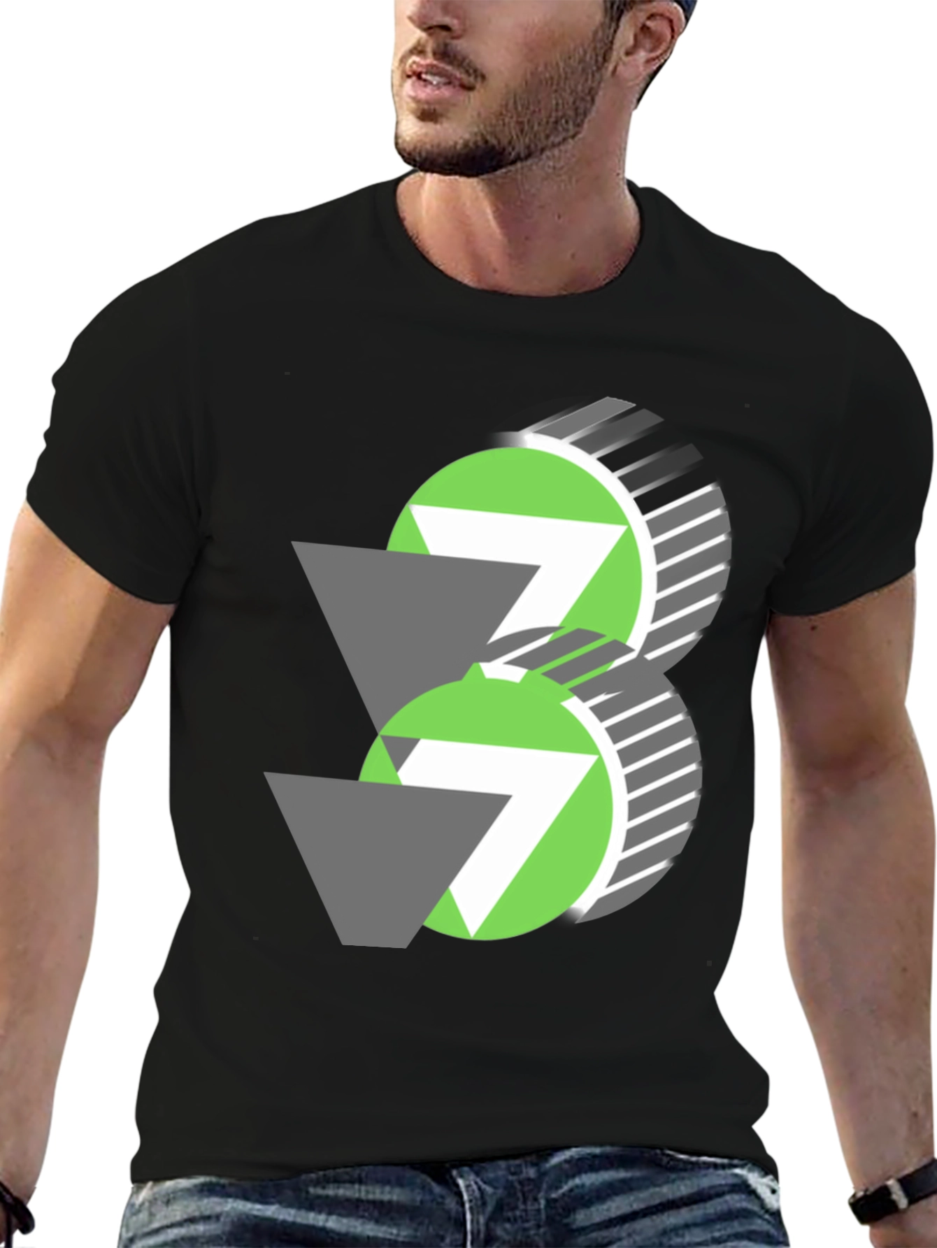 Abstract Geometric Graphic Tee - Modern Casual Shirt