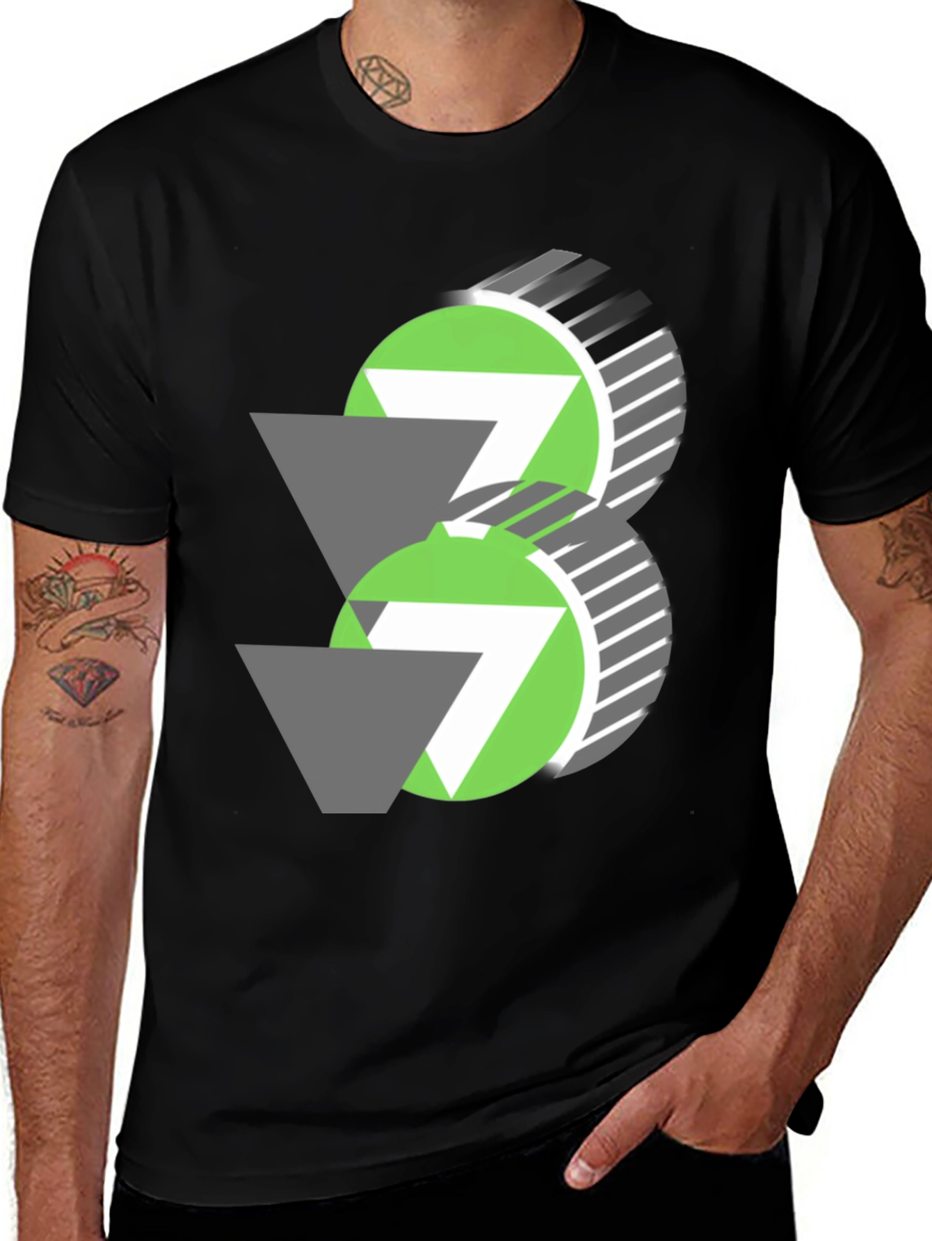 Abstract Geometric Graphic Tee - Modern Casual Shirt