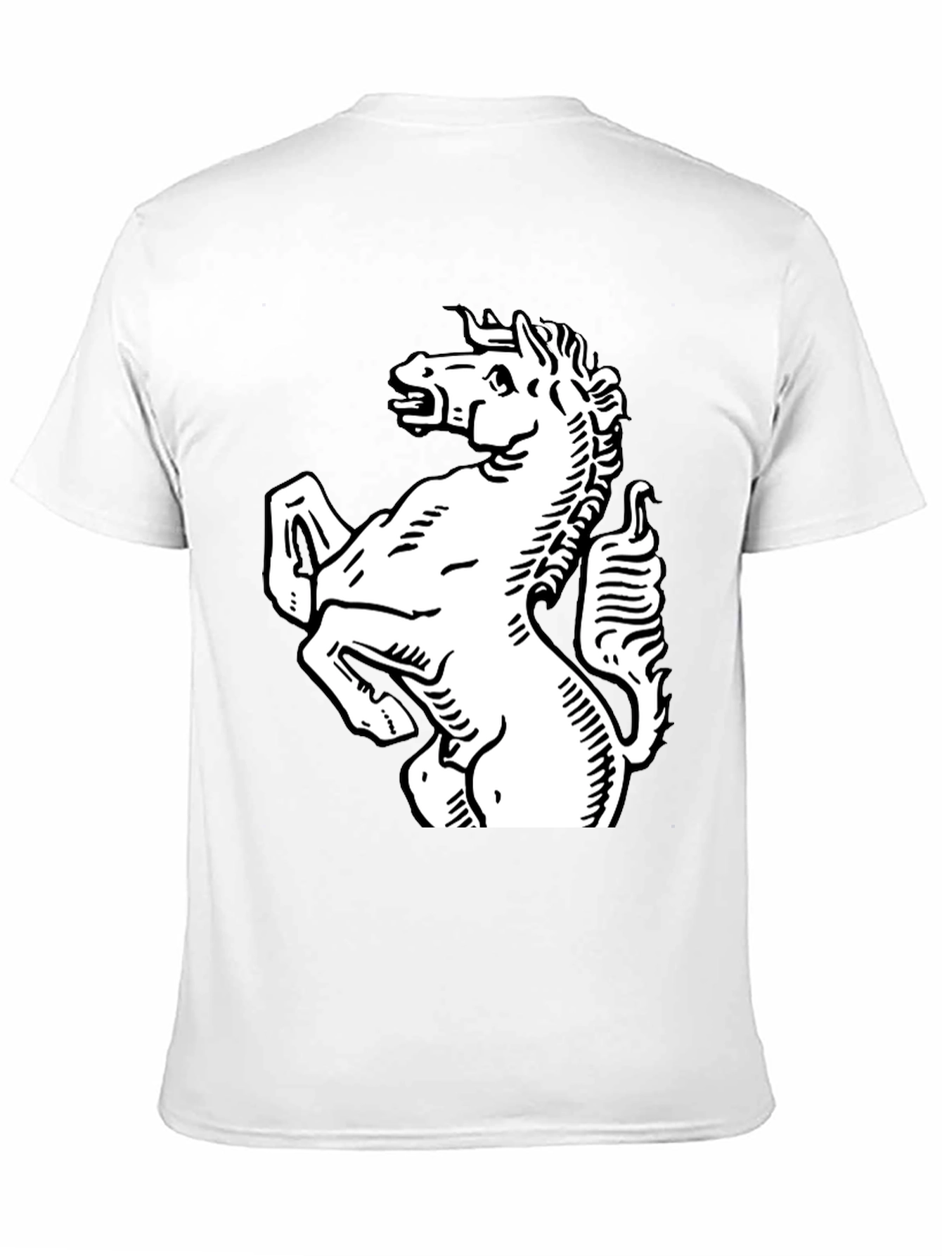 Rearing Horse Graphic Tee - Black Cotton T-Shirt