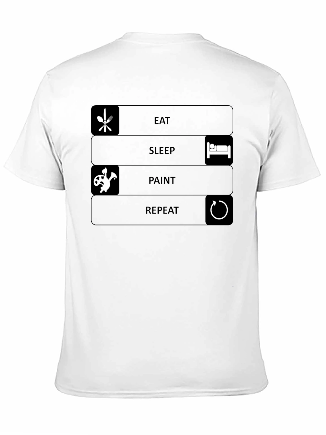 Eat Sleep Paint Repeat Black T-Shirt