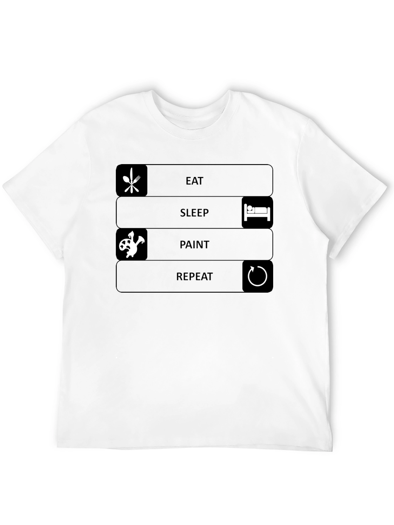 Eat Sleep Paint Repeat Black T-Shirt