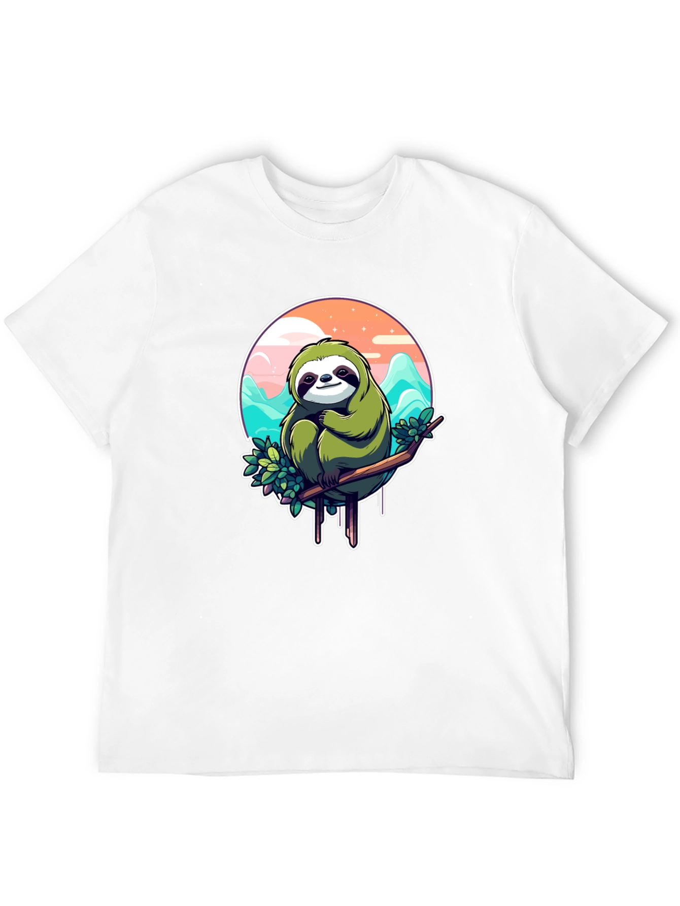 Sloth Graphic Tee - Relaxed Fit Black T-Shirt
