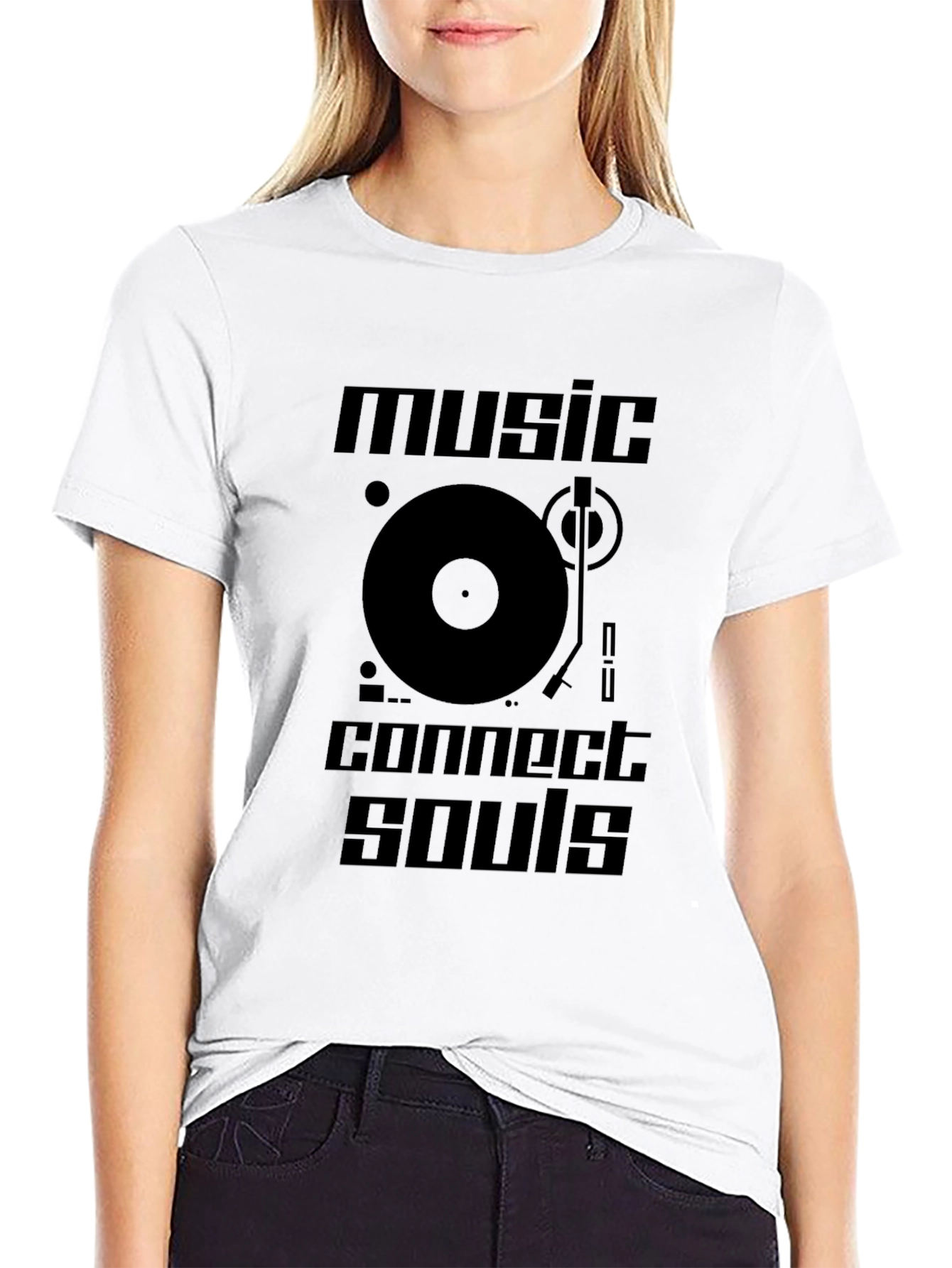 Music Connects Souls Graphic Tee - Black T-Shirt