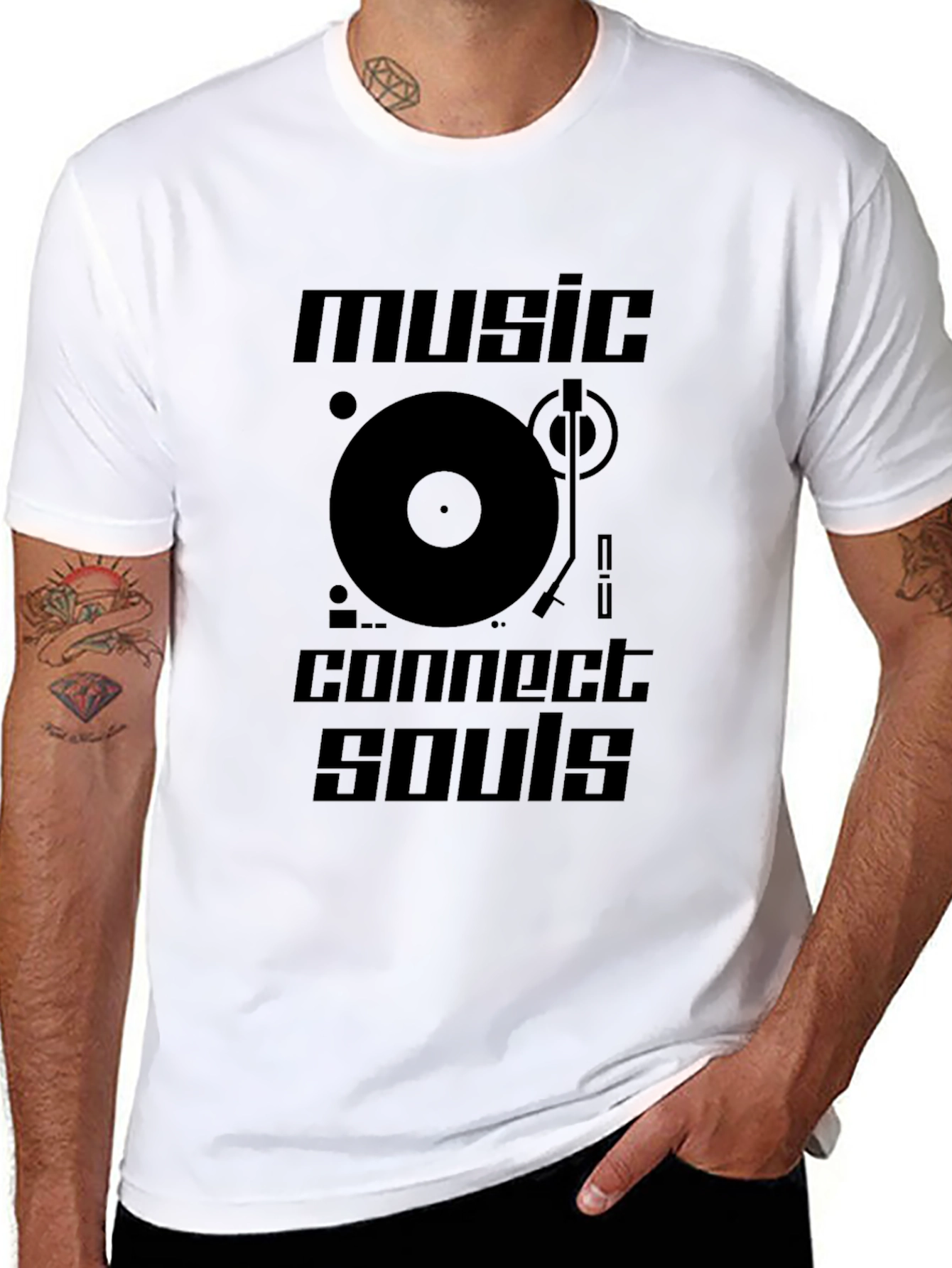 Music Connects Souls Graphic Tee - Black T-Shirt