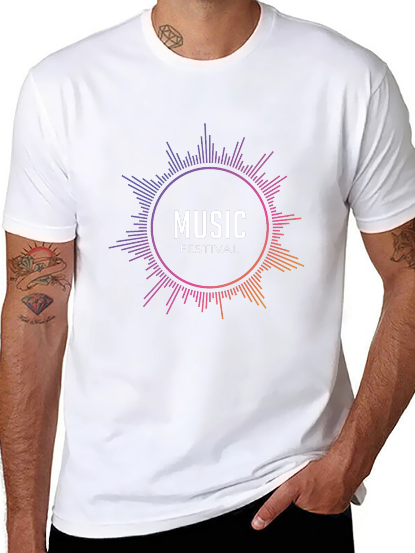 Music Festival Graphic Black T-Shirt