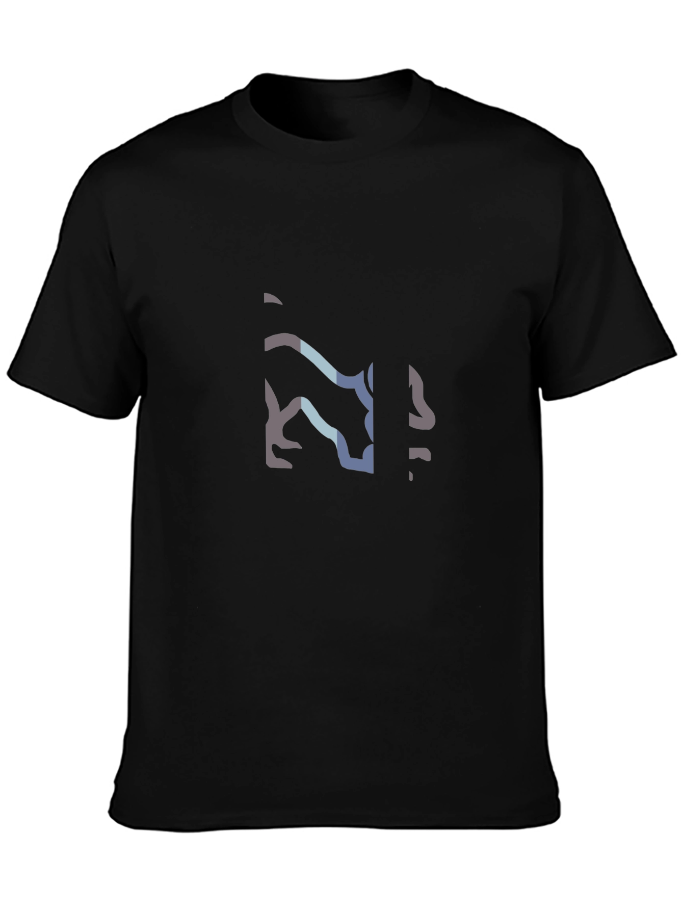 Modern Wolf Graphic Black T-Shirt