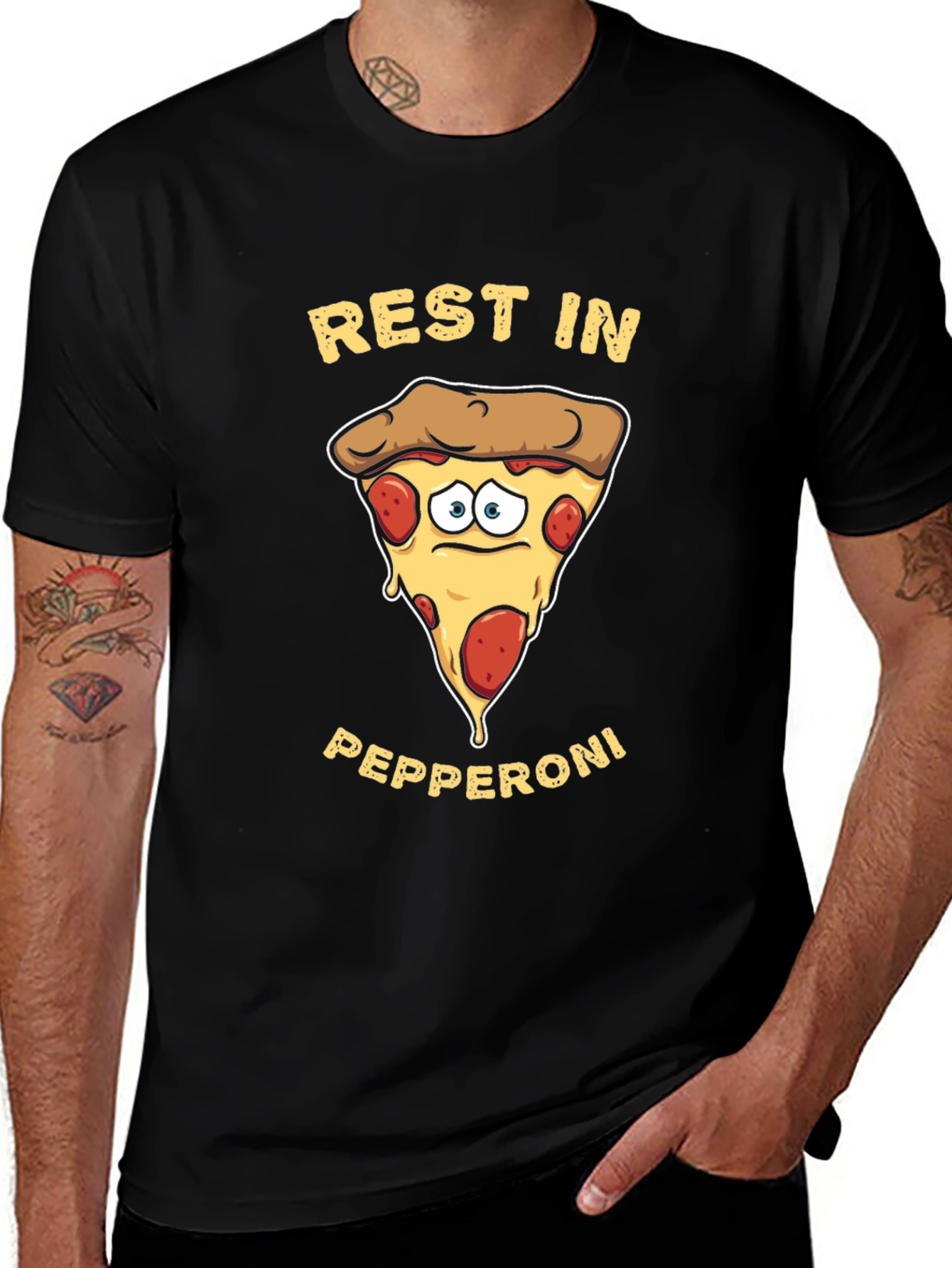 Rest in Pepperoni Funny Graphic T-Shirt