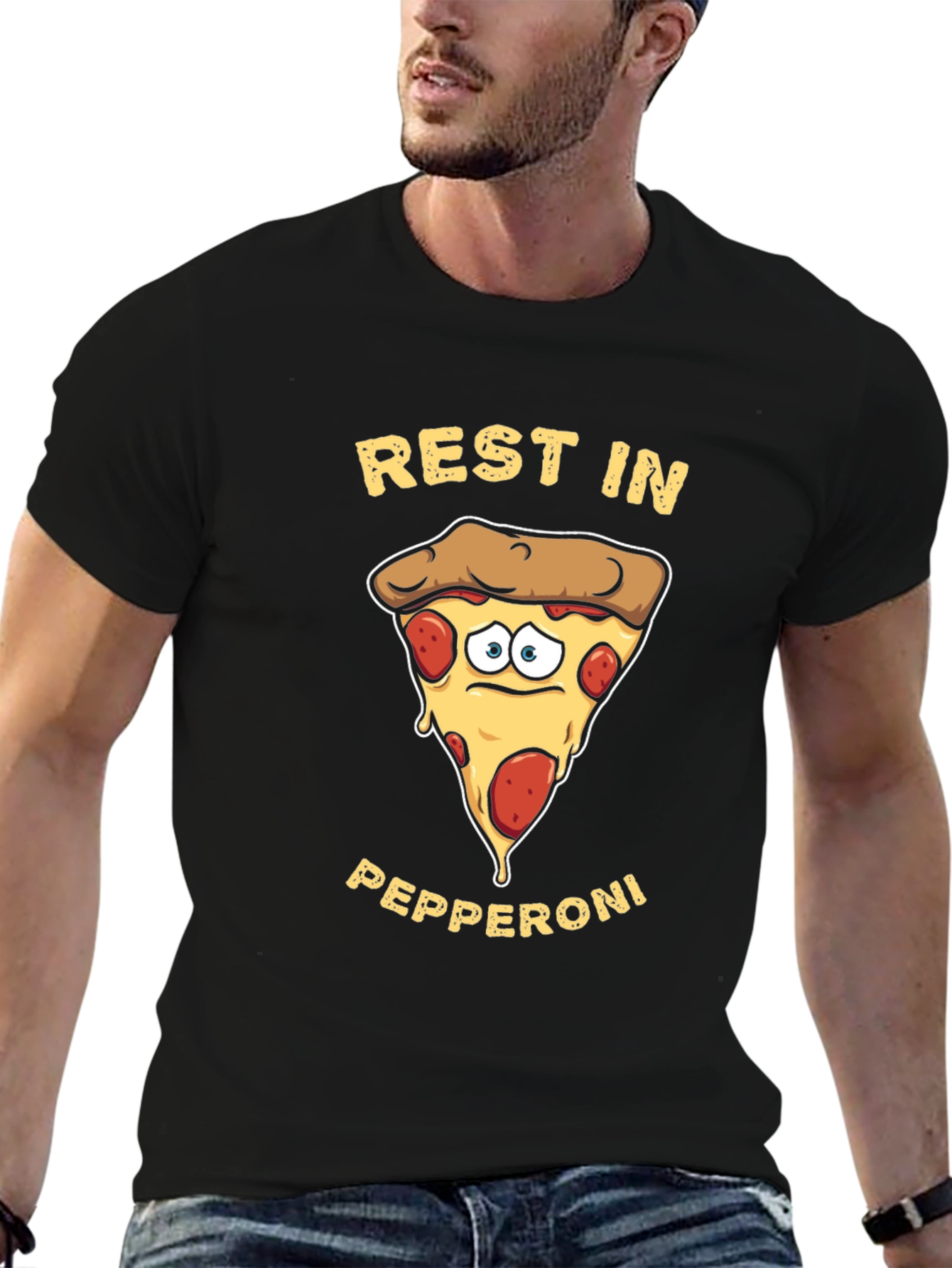 Rest in Pepperoni Funny Graphic T-Shirt