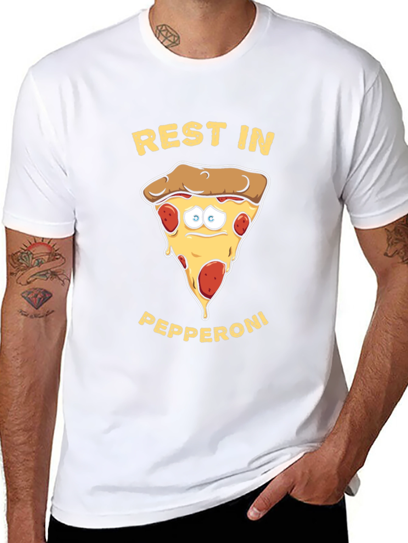 Rest in Pepperoni Funny Graphic T-Shirt