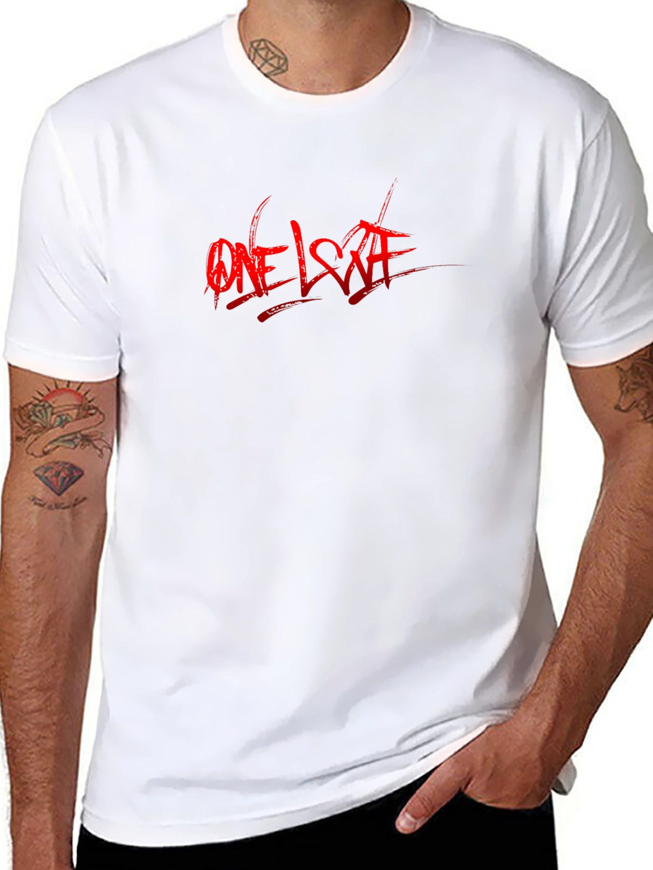 One Love Graphic Print Black T-Shirt