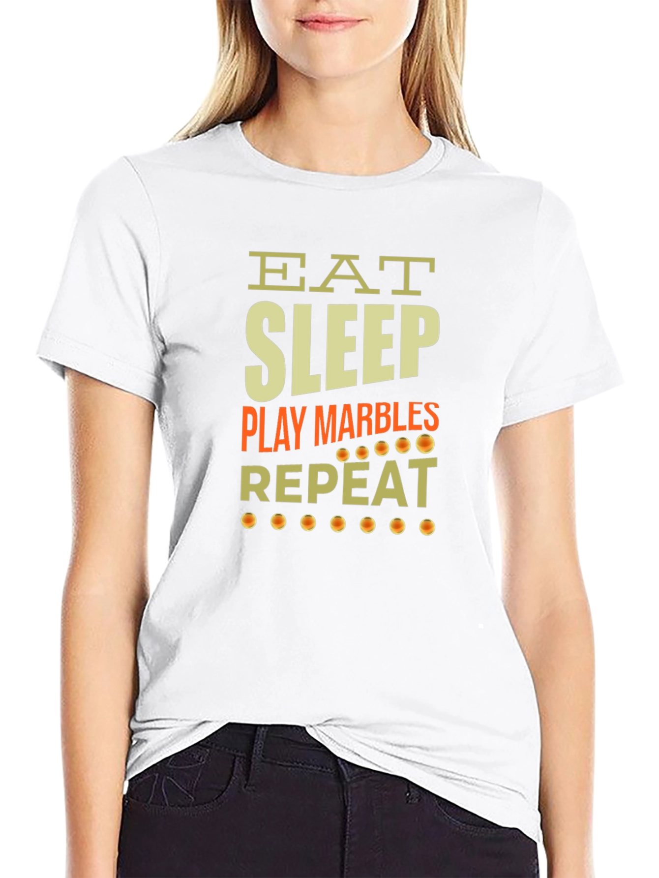 Eat Sleep Play Marbles Repeat Graphic Tee