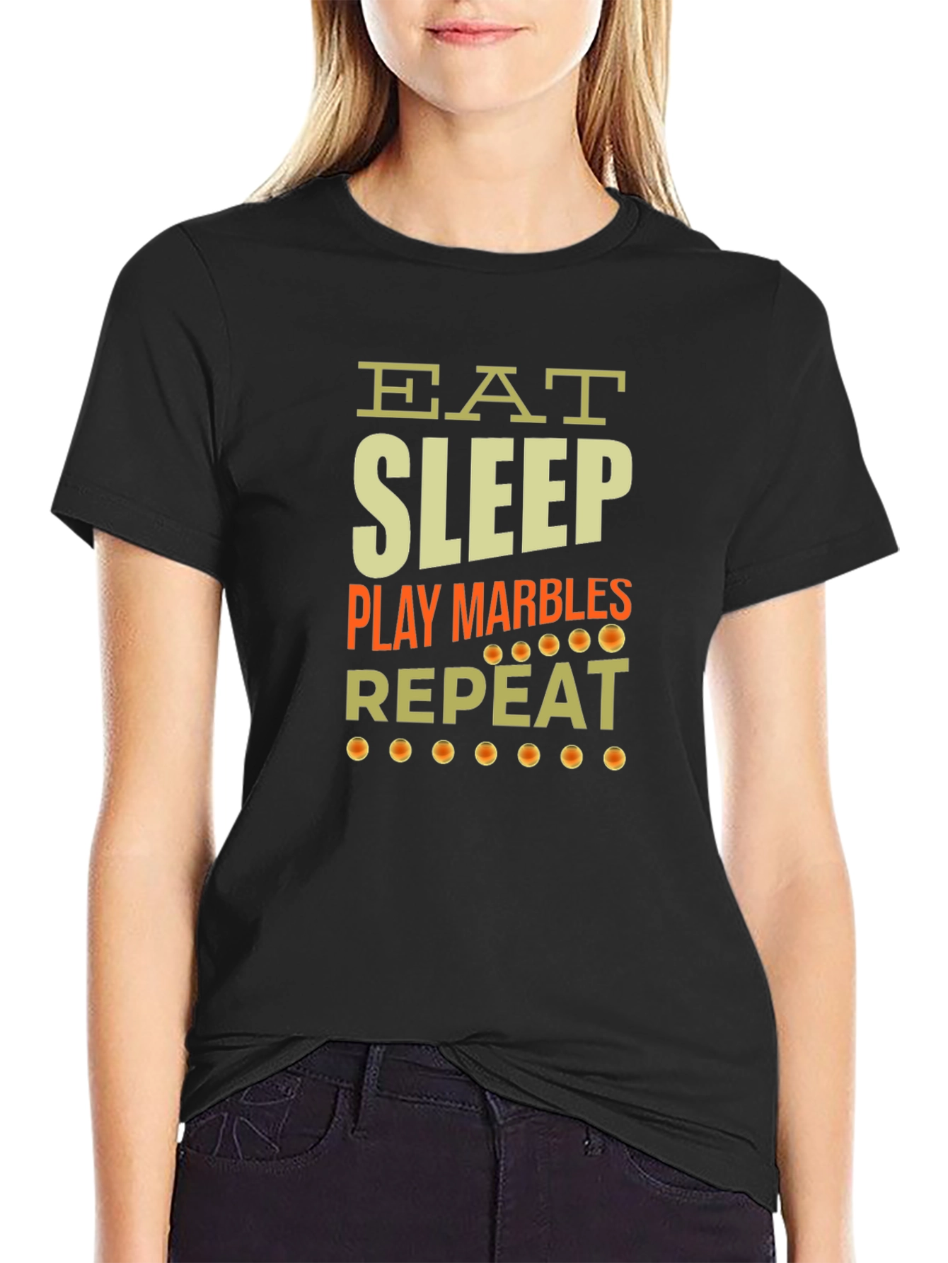 Eat Sleep Play Marbles Repeat Graphic Tee